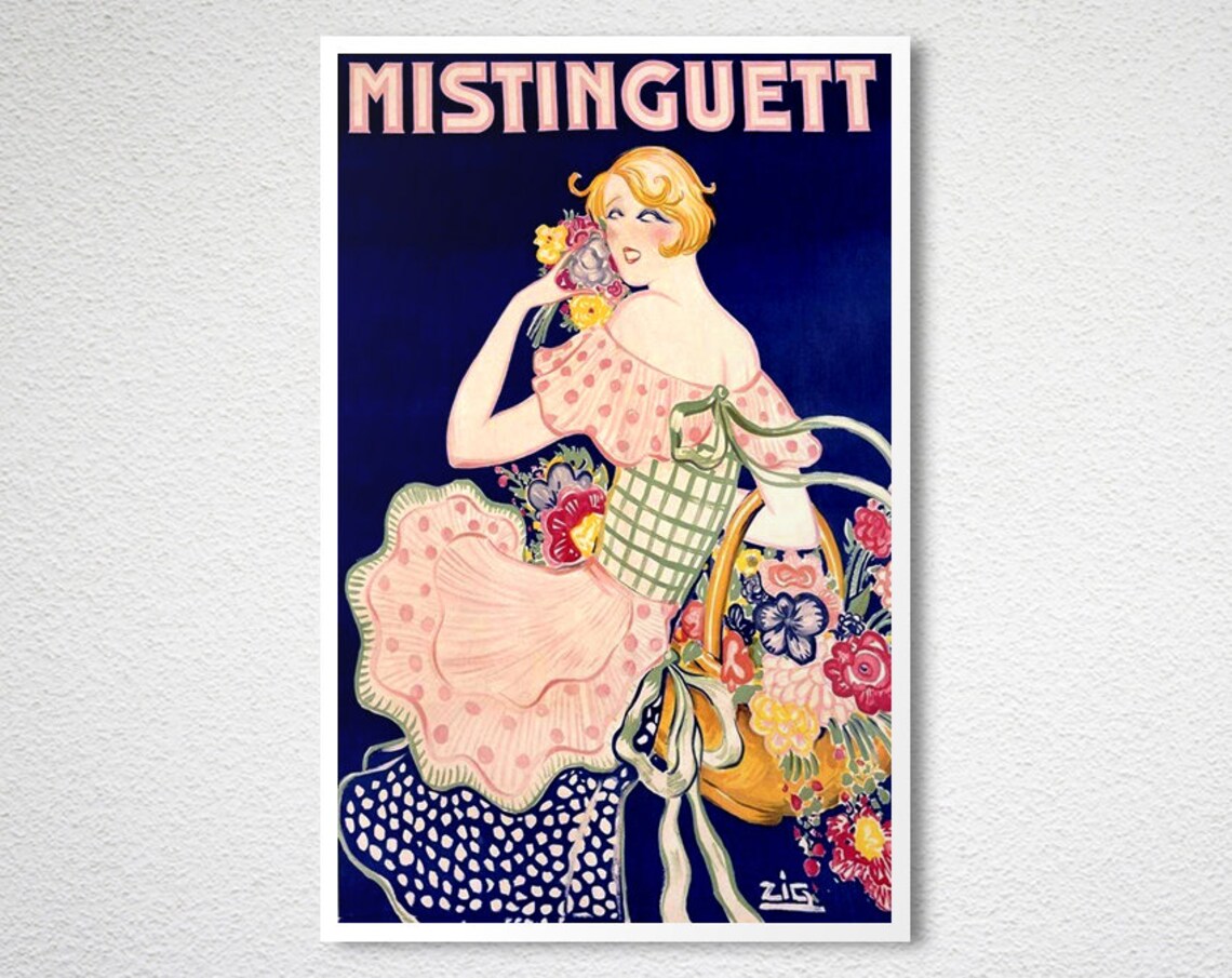 MISTINGUETT Rf49 - POSTER HQ 40x60cm d'une AFFICHE VINTAGE MISTINGUETT Rf49 - POSTER HQ 40x60cm d'une AFFICHE VINTAGE