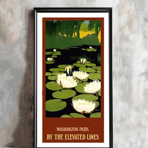 Washington Park by the Elevated Lines Vintage Reise Poster - Reise Kunstdruck / Geschenk Idee / Wand Dekoration