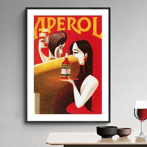 Aperol Liqueur vintage Food&Drink Poster Affiche papier ou impression sur toile / Idée cadeau image 1