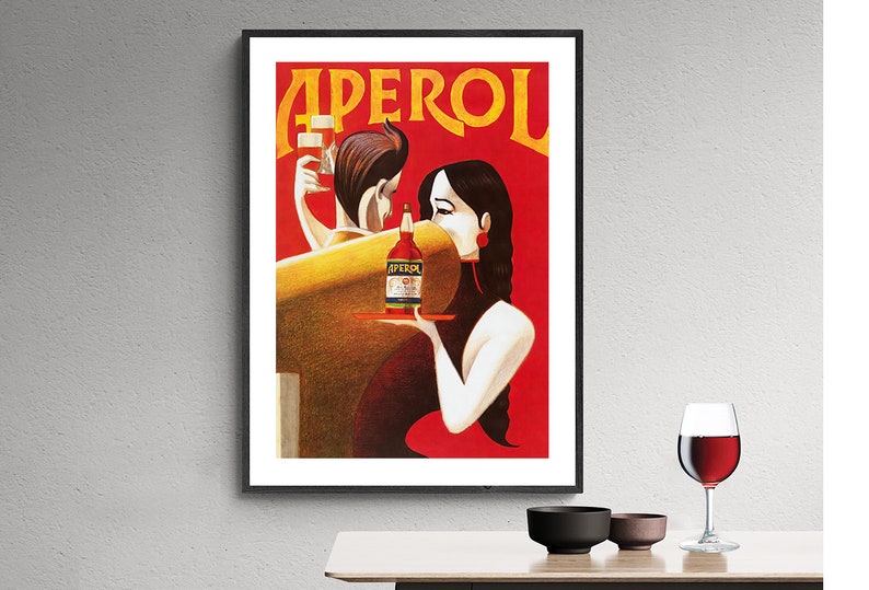 Aperol Likeur Vintage Eten & Drinken Poster Poster Papier of Canvas Print / Cadeau Idee afbeelding 1