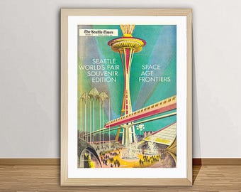 Seattle World's Fair Poster: Vintage Space Age Souvenir Print