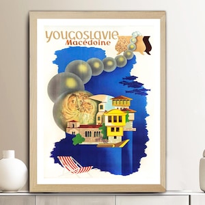 Yougoslavie Macedoine Vintage Travel Poster -  Poster Paper or Canvas Print / Gift Idea / Wall Decor