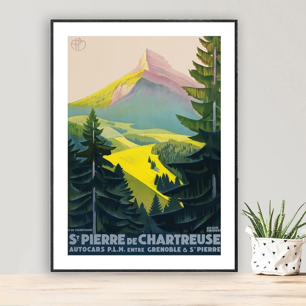 St. Pierre de Chartreuse, Poster di viaggio vintage in Francia - Poster di viaggio in Francia, stampa artistica di alta qualità