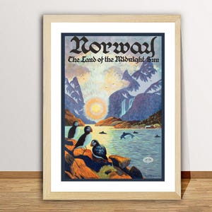 Norway Vintage Travel Poster - Norway Travel Memories / Gift Idea / Vacatiorn Vibes Wall Art