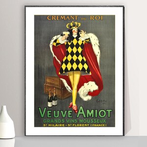 Vintage French Champagne Advertisement Art Print - Reproduction of a Vintage Artwork, Decorative Purposes Wall Decor