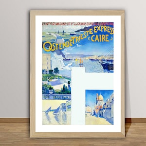 Ostende Constantza Express  Vintage Travel Poster - Poster Print or Canvas Print / Gift Idea