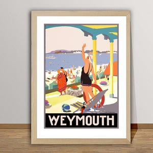 Weymouth, Dorset England  Vintage Travel Poster - Poster Print or Canvas Print / Gift Idea / Wall Decor
