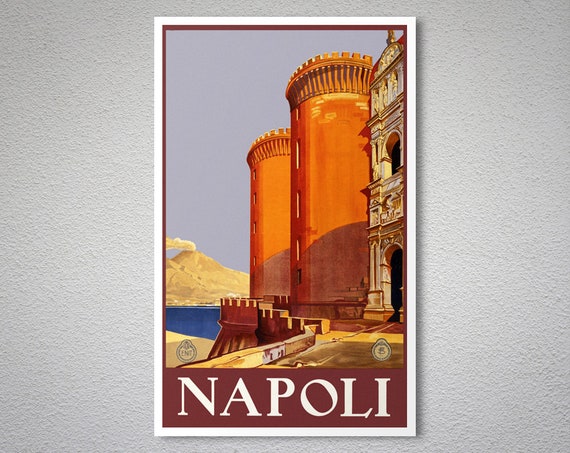 Napoli Travel Vintage Poster Print on Paper or Canvas
