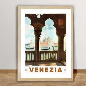 Venezia Italy Vintage Travel Poster - Travel Memories / Gift Idea / Wall Decor