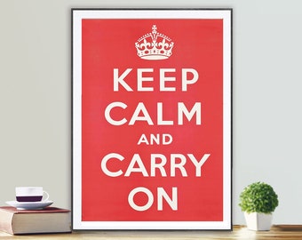 Keep Calm and Carry On vintage Poster - Poster Print ou Canvas Print / Gift Idea / Wall Decor