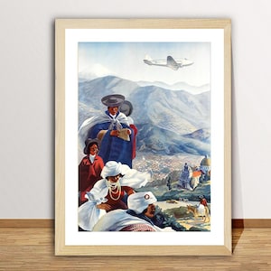 The Andes of Ecuador Vintage Travel Poster - Ecuador Memories / Gift Idea / Wall Decor