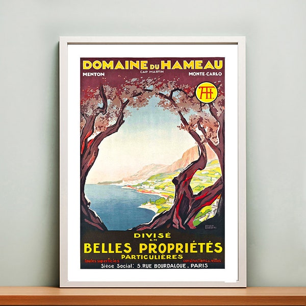 Domaine du Hameau, Divise en Belles Proprietes Particulieres, France Vintage Travel Poster - Retro Travel Print / Gift Idea / Wall Decor