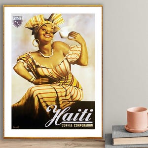 Vintage Haiti Coffee Advertisement (1950) Art Print - Reproduction of a Vintage  Artwork, Decorative Purposes Wall Decor