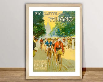 Bicicleta Marca Milano Bicicleta Vintage Póster