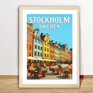 Stockholm, Gamla Stan, Sweden Travel Poster - Stockholm Poster, Stockholm Wall Art, Stockholm Poster Gift