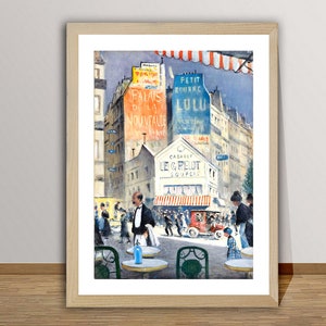 Place Blanche, Paris, France Vintage Travel Poster - Retro Travel Poster / Gift Idea / Wall Decor