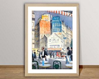 Place Blanche, Paris, France Vintage Travel Poster - Retro Travel Poster / Gift Idea / Wall Decor