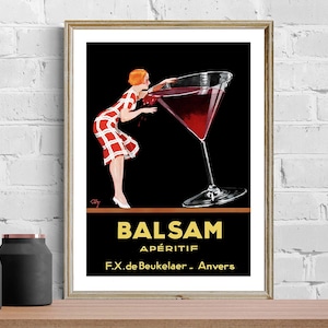 Vintage Belgian Liqueur Aperitif Advertisement (1925) Art Print - Reproduction of a Retro Artwork, Decorative Purposes Wall Decor