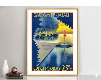 Romai Fürdö, (Roman Bath) Hungary Vintage Travel Poster