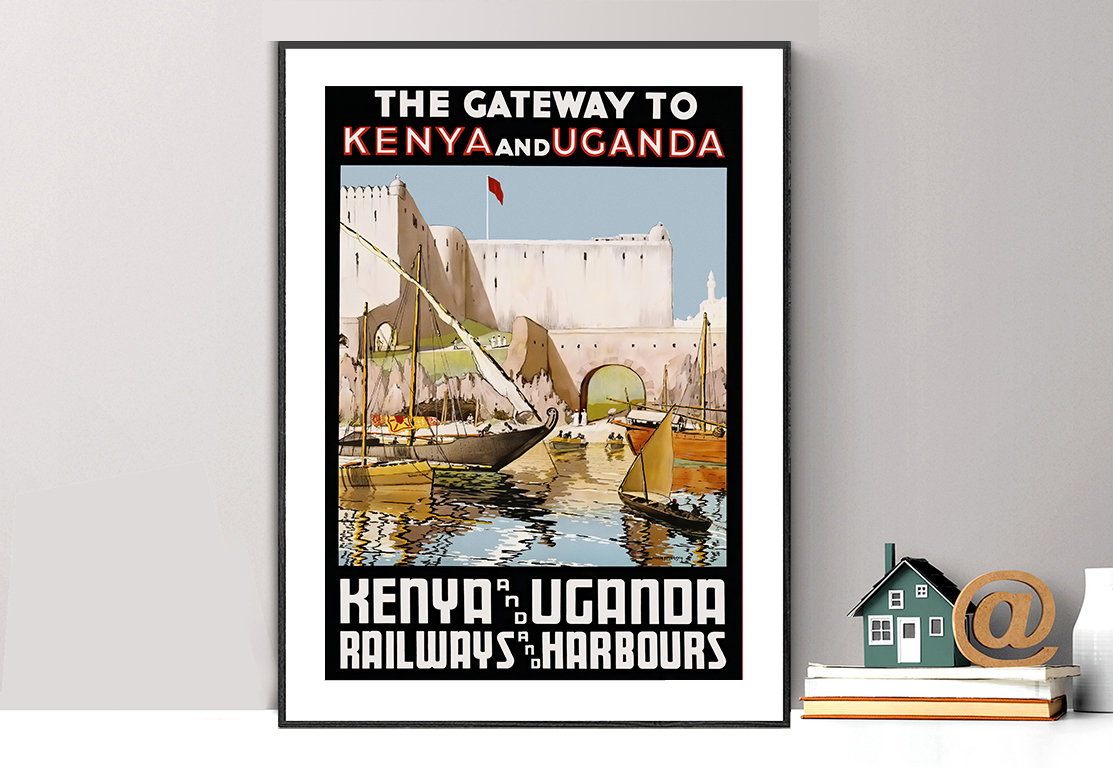 Vintage Kenya and Uganda Railway Poster A3 Print 