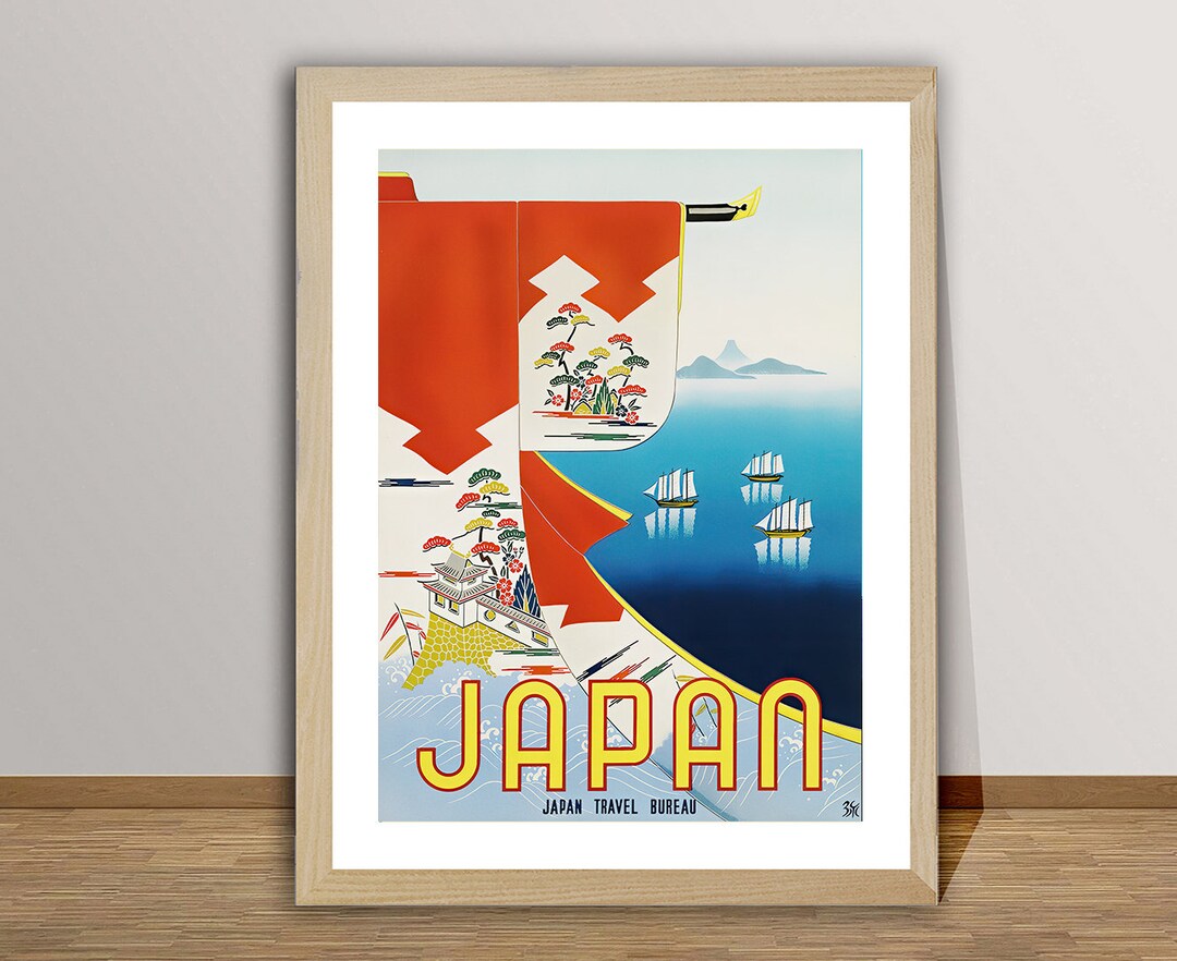 Vintage Japan Travel Poster: Retro Japanese Art Print - Etsy