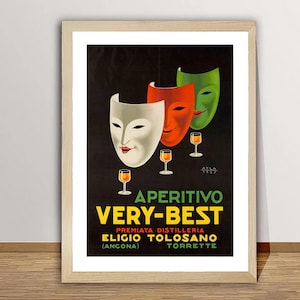 Vintage Very Best Aperitivo Advertisement Art Print - Reproduction of a Vintage Artwork, Decorative Purposes Wall Decor