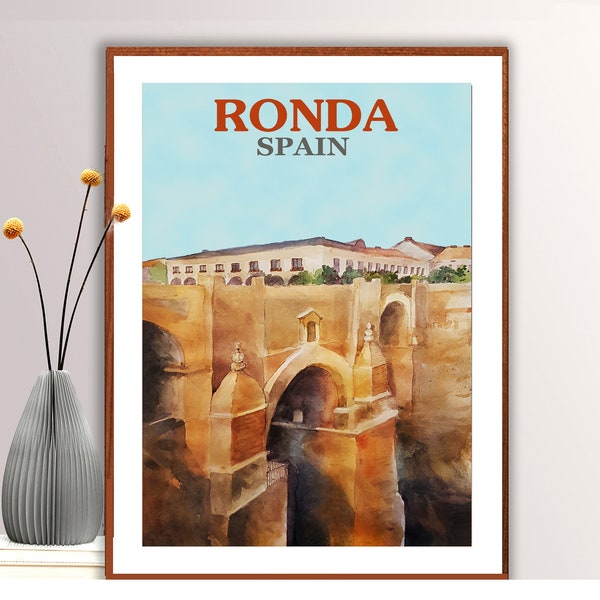 Ronda, Spain Vintage Travel Poster  - Poster Paper or Canvas Print / Gift Idea