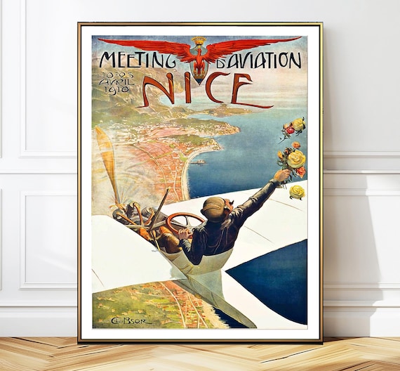 Poster Haute Qualité AVIATION BALÉARES - Reproduction D'affiche Vintage - Format 40x60cm - Neuf
