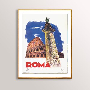 Poster di viaggio vintage Roma Italia - Poster su carta o tela stampata / Idea regalo