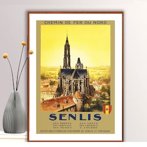 Senlis, France Vintage Travel Poster - Poster Paper or Canvas Print / Gift Idea