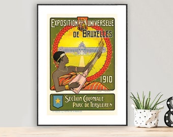Bruxelles Travel Poster: Vintage Exposition Universelle Print
