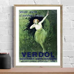 Vintage Verdol Dentifice Vert Oxygene Werbung (1911) Kunstdruck - Reproduktion eines Vintage Kunstwerks, dekorative Zwecke Wanddekoration