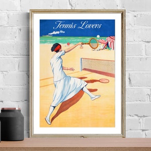 Tennis Lovers Vintage Sport Poster - Artwork for Tennis Lovers / Gift Idea / Wall Decor