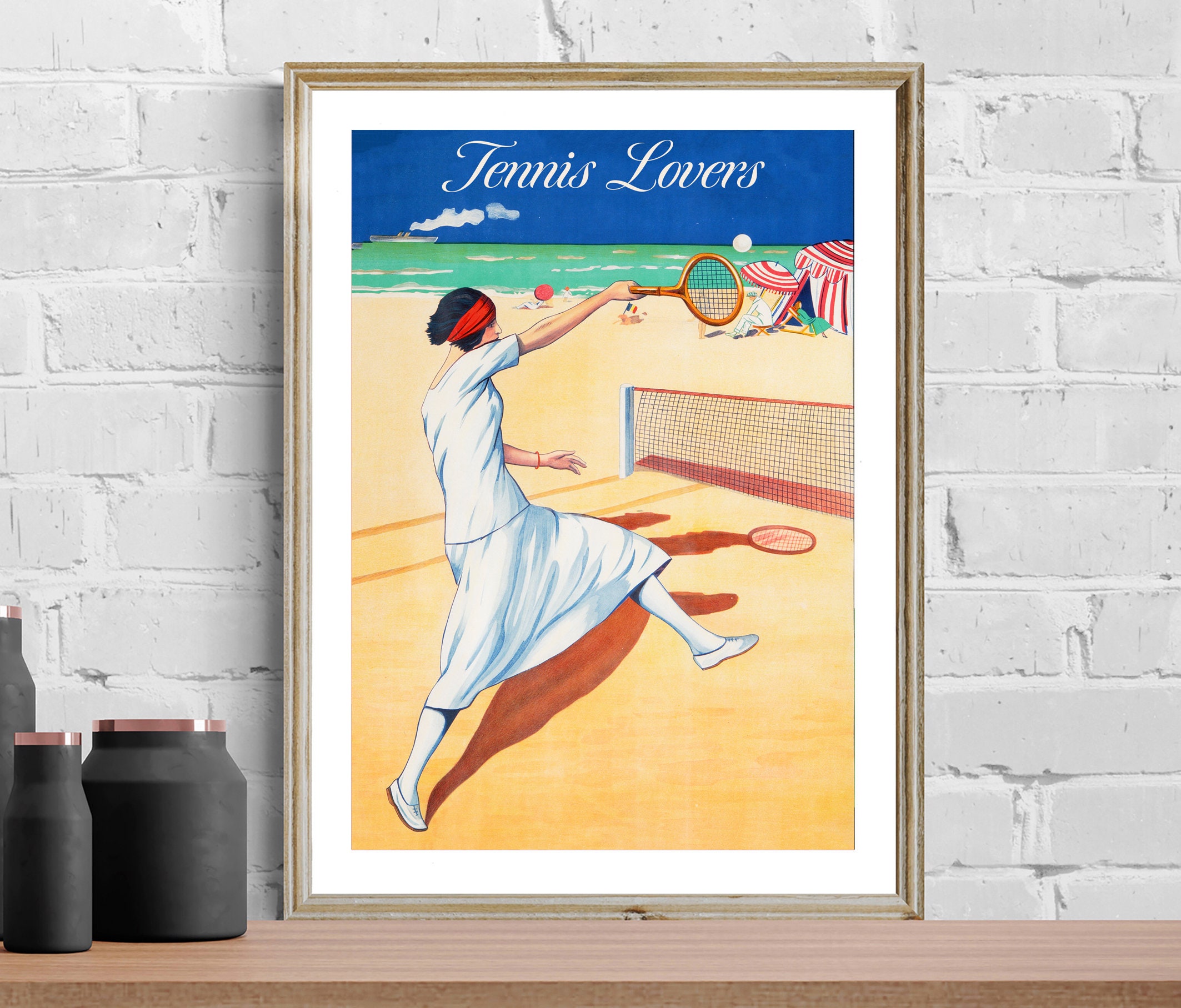 Tennis Lovers Vintage Sport Poster - Artwork for Tennis Lovers / Gift Idea / Wall Decor