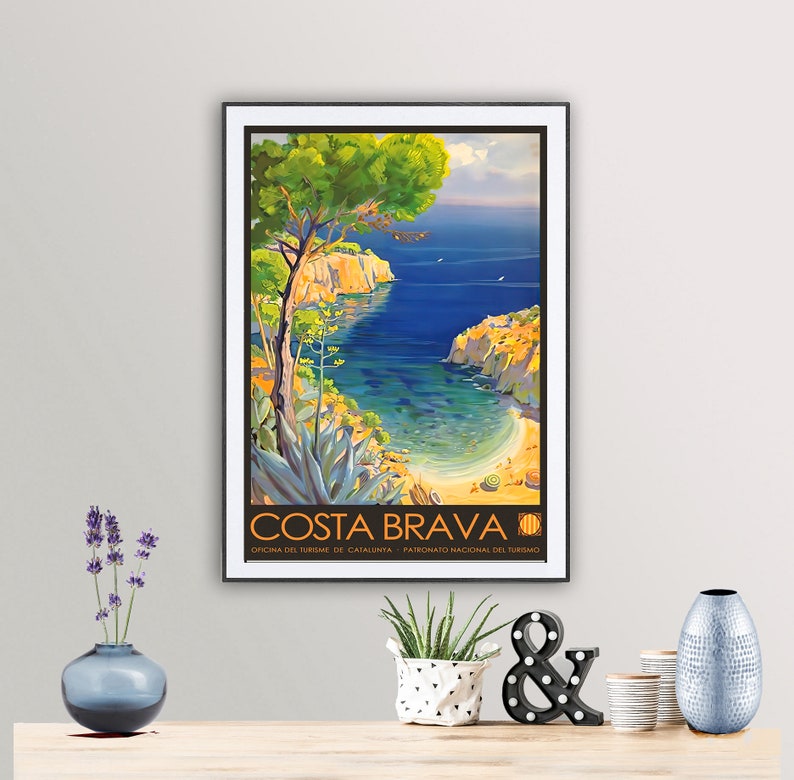 Costa Brava Spain Vintage Travel Poster Poster Paper Etsy