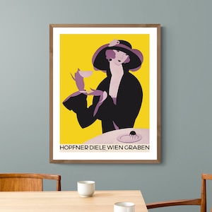 Afternoon Tea and Cupcake Vintage Art Deco  Food&Drink Poster - Poster Paper or Canvas Print / Gift Idea / Wall Decor