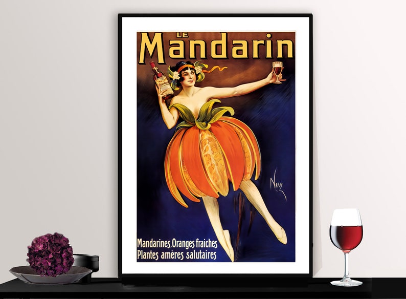 Le Mandarin, Granges Fraiches Vintage Food&Drink Poster Poster Paper or Canvas Giclee Print / Gift Idea / Wall Decor image 1