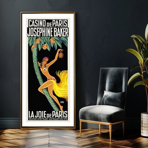 Vintage Josephine Baker Advertisement Art Print - Reproduction of a Vintage Artwork, Decorative Purposes Wall Decor