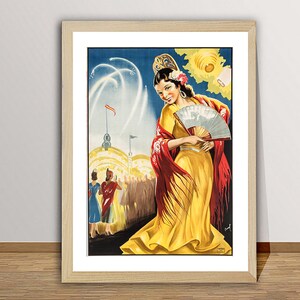 Valencia Festival, Spain Vintage Travel Poster - Retro Travel Poster / Gift Idea / Wall Decor