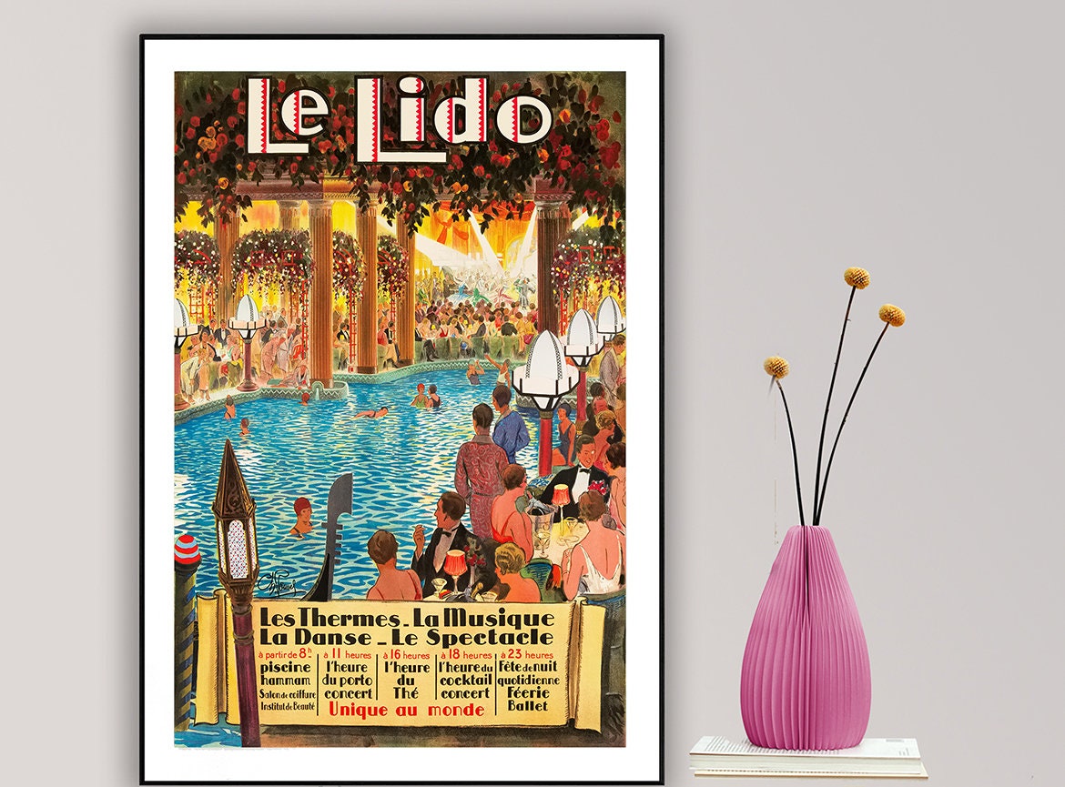 Vintage Poster Ad - Lido Cabaret - Champs-Élysées Paris, France - Bonjour  la Nuit! René Gruau (Hello Night!) Tote Bag for Sale by Gin Neko