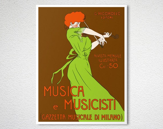 Musica e Musicisti Poster musicale vintage di Leonetto Cappiello Stampa  poster o stampa su tela / Idea regalo / Decorazione da parete -  Italia