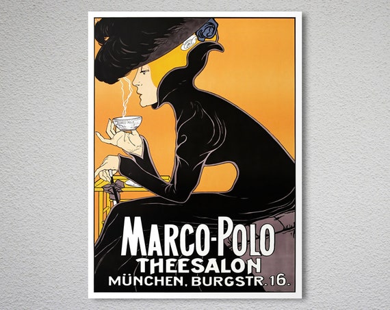 Marco Polo Tea Room Art Deco Advert Art Print for Sale by