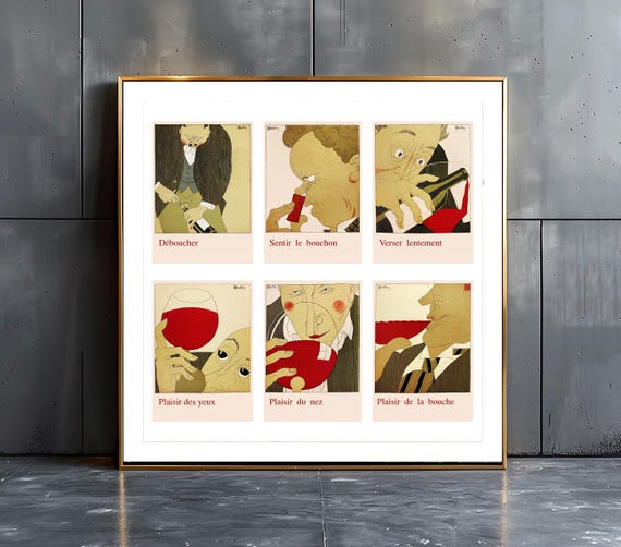 Charles Martin French Wine Vintage Poster: L'art De Boire - Etsy