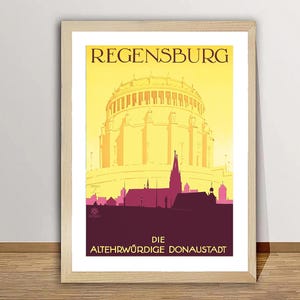 Regensburg, Germany Vintage Travel Poster - Poster Paper or Canvas Print / Gift Idea / Wall Decor