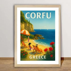 Corfu, Greece Travel Poster - Corfu Island Travel Poster, Corfu Wall Decor / Corfu Island Gift Ideas