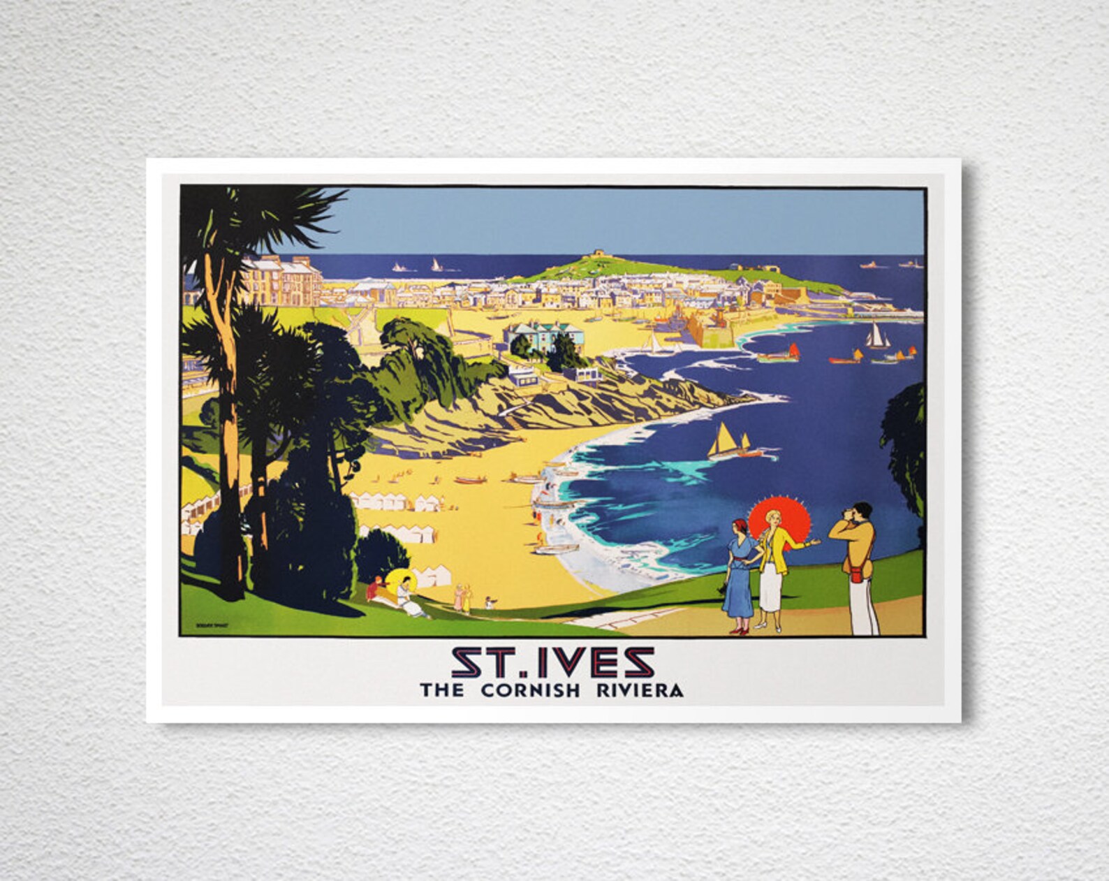 Vintage Retro St Ives Cornwall Holiday Pennant Car Window Sticker - Matte Finish Classic Car Decal
