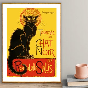 Chat Noir Vintage Entertainment Poster di Theophile Steinlen - Poster su carta o stampa su tela / Idea regalo / Decorazione da parete