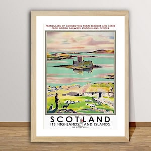 Scotland Vintage Travel Poster  - Retro Scotland Poster / Gift Idea / Wall Art