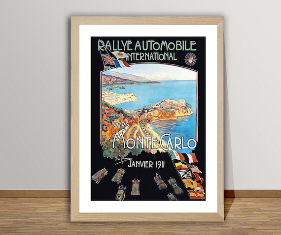 Poster Sunbeam Mark III A3 – Rallye Monte Carlo 1955, 42 X 29 Cm, Trocadero