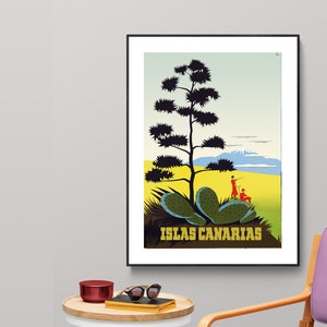 Islas Canarias Spain Vintage Travel Poster - Poster Print or Canvas Print / Gift Idea / Wall Decor